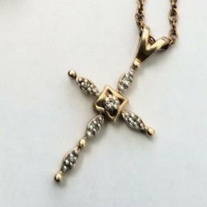 Dainty 14K Yellow Gold Cross Pendant ONLY